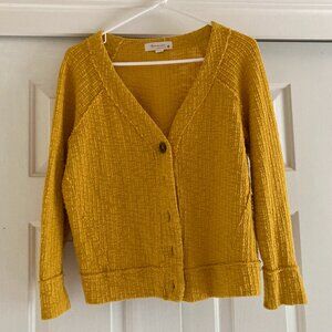 Yellow V-Neck Cardigan